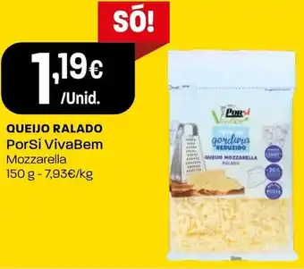 Intermarché Queijo Ralado PorSi VivaBem Mozzarella 150g promoção