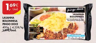 Pingo Doce Lasanha Bolonhesa Pingo Doce 400g promoção