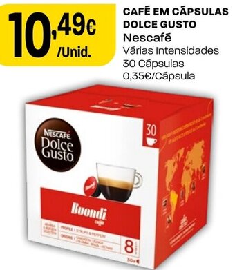 Intermarché Café em Cápsulas Dolce Gusto Nescafé 30 Cápsulas promoção