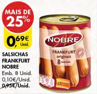 Pingo Doce Salsichas Frankfurt Nobre 8 unid. promoção