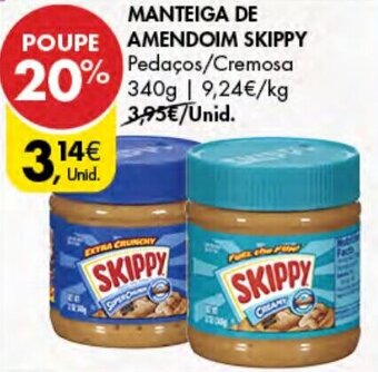 Pingo Doce Manteiga de Amendoim Skippy 340g promoção