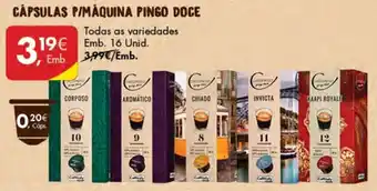 Pingo Doce Cápsulas p/Máquina Pingo Doce 16 unid. promoção