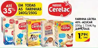 Pingo Doce Nestlé Cerelac Farinha Láctea 40% -Açúcar 250g promoção