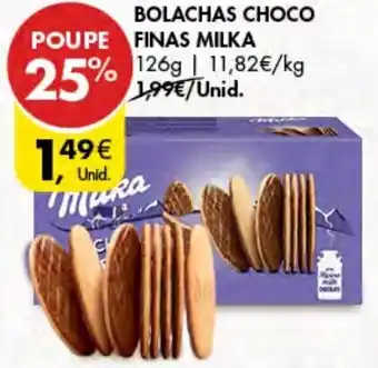 Pingo Doce Bolachas Choco Finas Milka 126g promoção