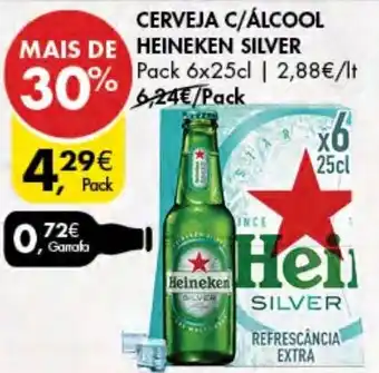 Pingo Doce Cerveja c/Álcool Heineken Silver 6 x 25cl promoção