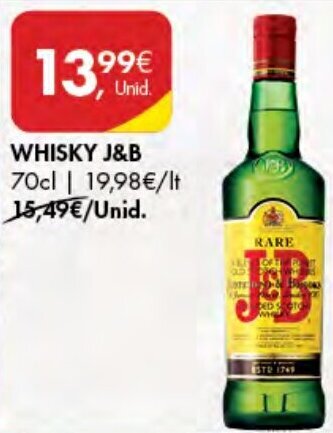 Pingo Doce Whisky J&B 70cl promoção