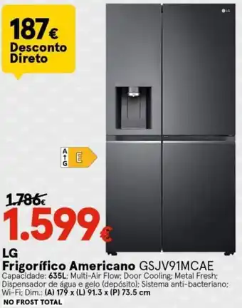 Worten LG Frigorífico Americano GSJV91MCAE 635L promoção