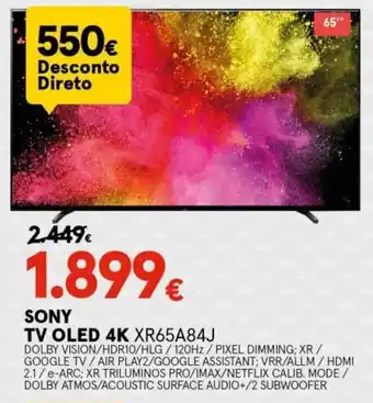 Worten Sony TV OLED 4K XR65A84J promoção