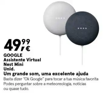 Worten Google Assistente Virtual Nest Mini Unid. Um Grande Som, Uma Excelente Ajuda promoção