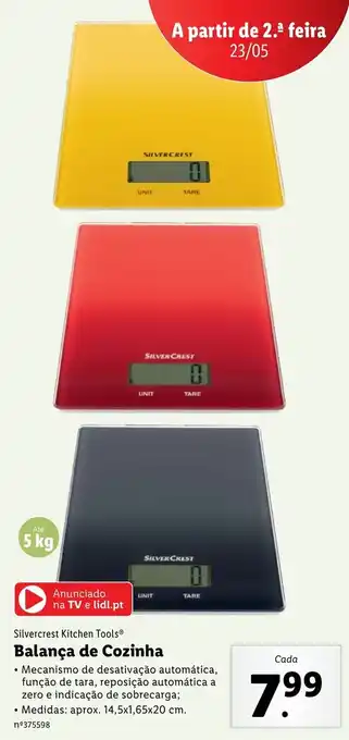 Lidl Silvercrest Kitchen Tools Balança de Cozinha 14,5x1,65x20cm promoção