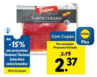 Lidl Dulano Selection Presunto Fatiado promoção