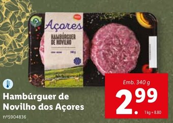 Lidl Hambúrguer de Novilho dos Açores 340g promoção