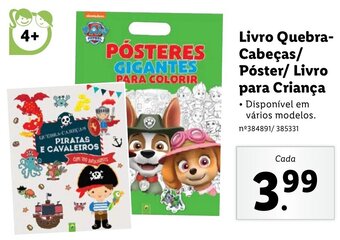 Lidl Livro Quebra-Cabeças/ Póster/ Livro para Criança promoção