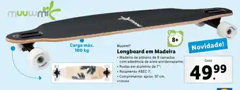 Lidl Muuwmi Longboard em Madeira 97cm promoção