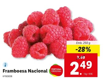 Lidl Framboesa Nacional 250g promoção