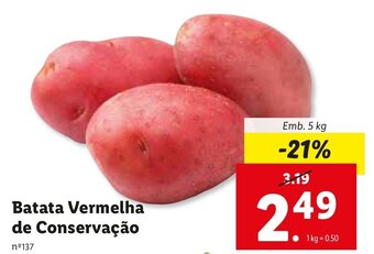 Lidl Batata Vermelha de Conservação 5kg promoção