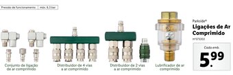 Lidl Parkside Ligações de Ar Comprimido promoção