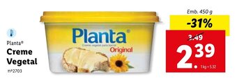 Lidl Planta Creme Vegetal 450g promoção