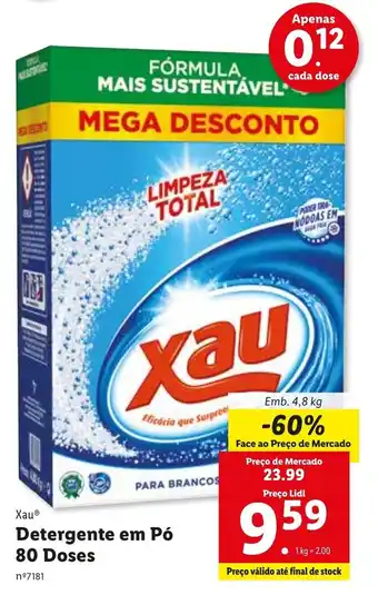 Lidl Xau Detergente em Pó 80 Doses 4,8kg promoção