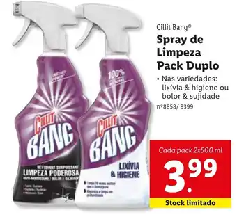 Lidl Cillit Bang Spray de Limpeza Pack Duplo 2 x 500ml promoção