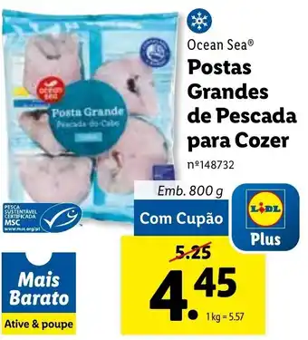 Lidl Ocean Sea Postas Grandes de Pescada para Cozer 800g promoção