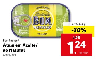 Lidl Bom Petisco Atum em Azeite ao Natural 120g promoção