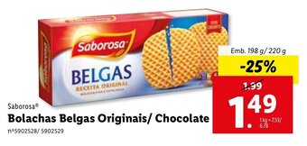 Saborosa Bolachas Belgas Originais /Chocolate 198g /220g