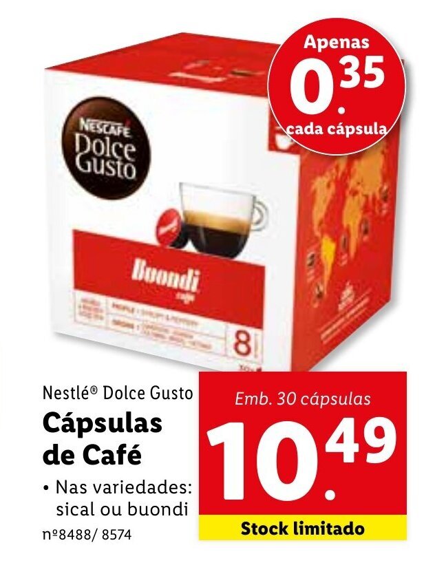 Lidl Nestlé Dolce Gusto Cápsulas de Café 30 cápsulas promoção