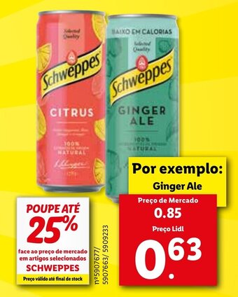 Lidl Schweppes Ginger Ale promoção