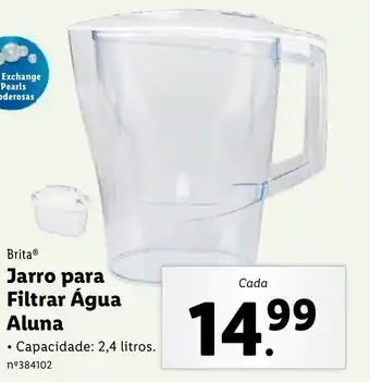 Lidl Brita Jarro para Filtrar Água Aluna 2,4L promoção