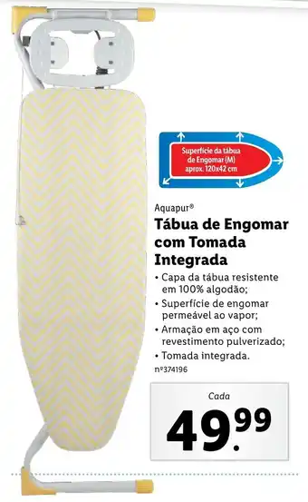 Lidl Aquapur Tábua de Engomar com Tomada Integrada promoção