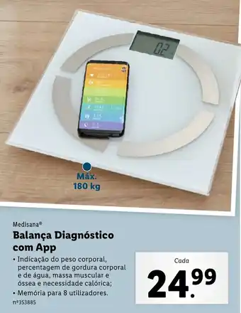 Lidl Medisana Balança Diagnóstico com App promoção