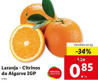 Lidl Laranja - Citrinos do Algarve IGP promoção