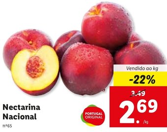 Lidl Nectarina Nacional promoção