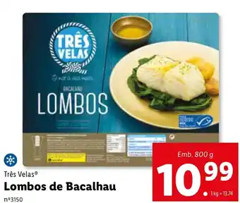 Lidl Três Velas Lombos de Bacalhau 800g promoção