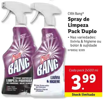 Lidl Cillit Bang Spray de Limpeza Pack Duplo 2x500ml promoção