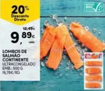 Continente Lombos de Salmão Continente 500g promoção