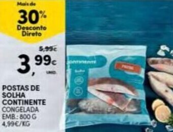 Continente Postas de Solha Continente 800g promoção