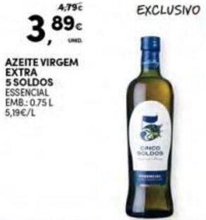 Continente Azeite Virgem Extra 5 Soldos 0,75L promoção