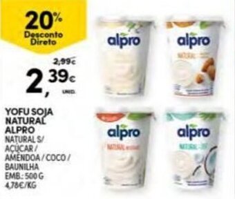 Continente Yofu Soja Natural Alpro 500g promoção