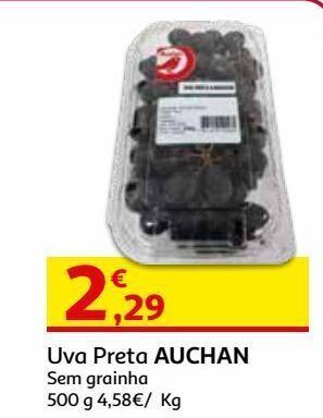 Auchan Uva preta sem grainha auchan:500 g promoção