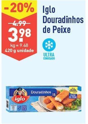 ALDI Palitos de peixe iglo promoção