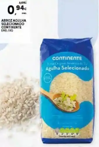 Continente Arroz Agulha Selecionado Continente 1kg promoção