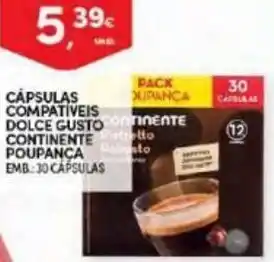 Continente Cápsulas Compatíveis Dolce Gusto Continente 30 Cápsulas promoção