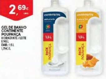 Continente Gel de Banho Continente Poupança 1,5L promoção