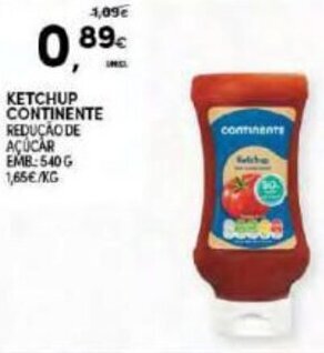 Continente Ketchup Continente 540g promoção