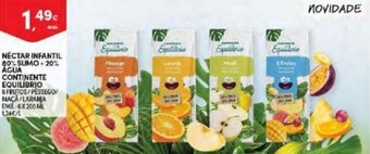 Continente Néctar Infantil 80% Sumo + 20% Água Continente Equilíbrio 6x200ml promoção
