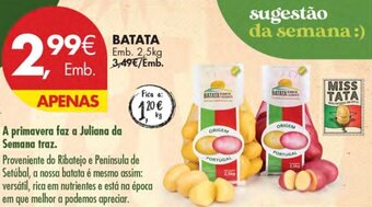 Pingo Doce Batata 2,5kg promoção