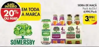 Pingo Doce Somersby Sidra de Maçã 4 x 33cl promoção