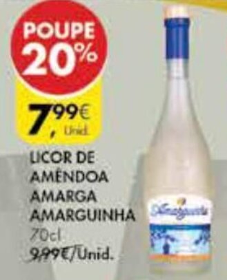 Pingo Doce Licor de Amêndoa Amarga Amarguinha 70cl promoção